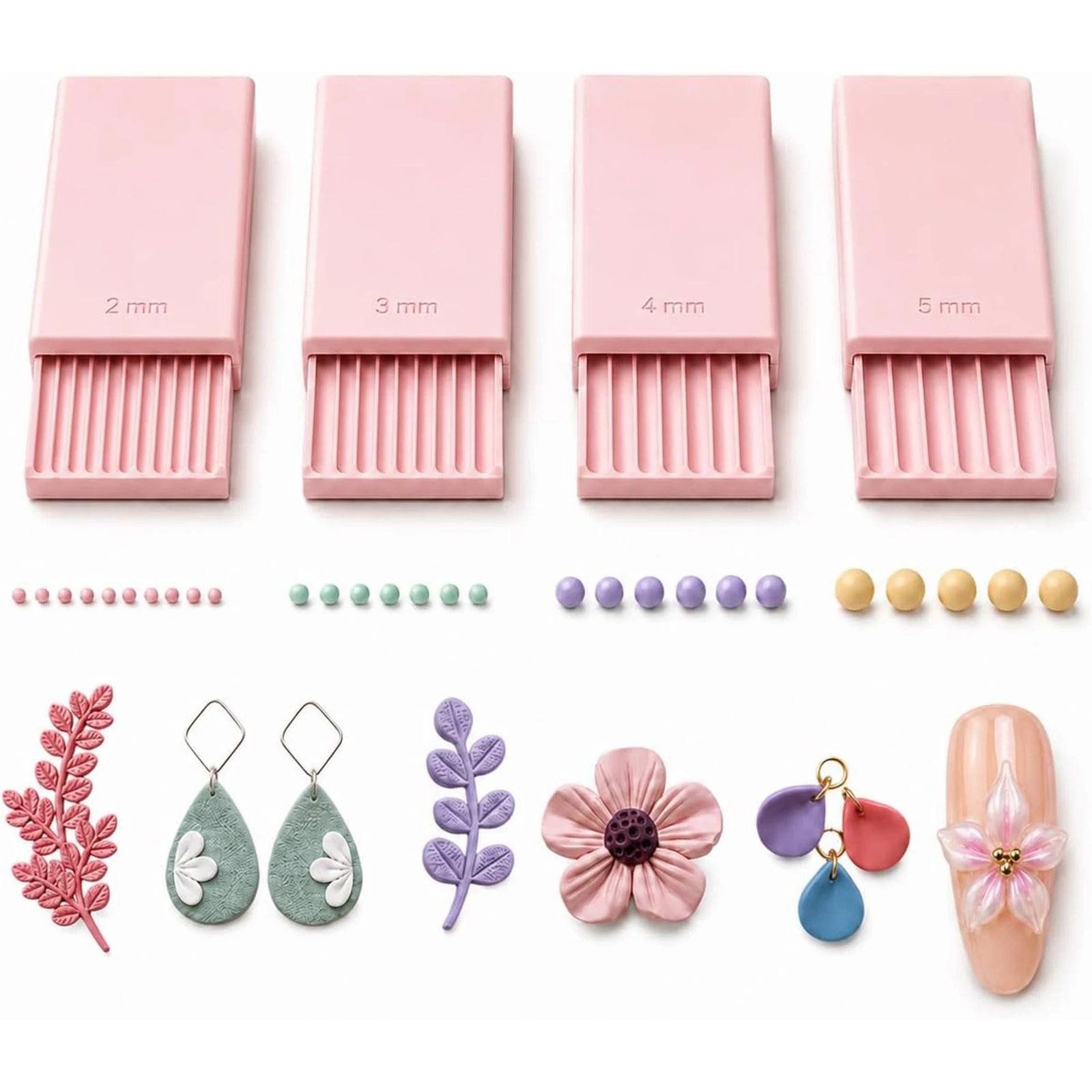 Nail Art - 4개입 3D 프린트 클레이 젤 볼
