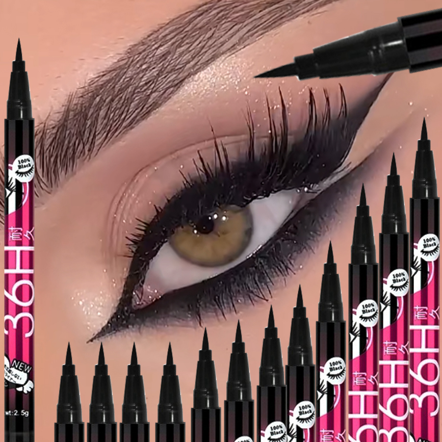 Waterproof Liquid Eyeliner Pen - 1/5/12PCS 블랙 리퀴드 아이 라이너 세트