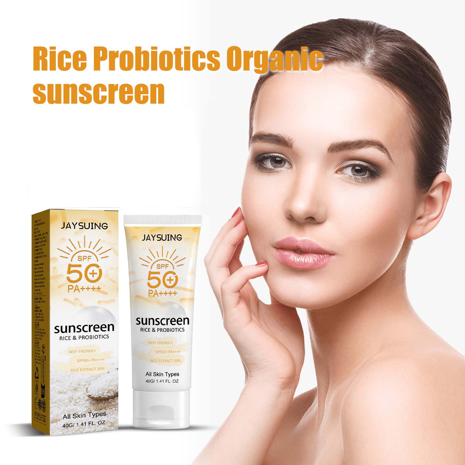 Spf 50 Waterproof Sunscreen - 프로바이오틱 유기농 쌀 선크림, 태닝 방지,