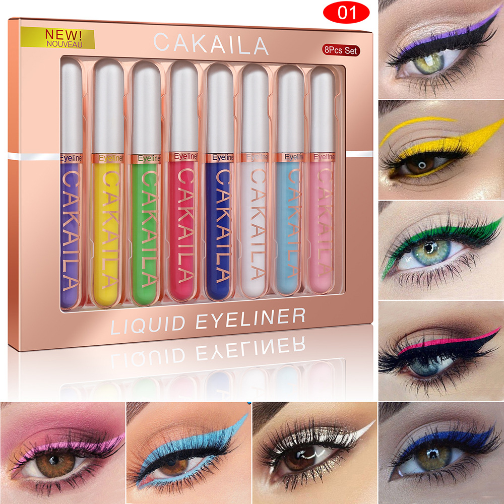 8색 세트 방수 아이라이너 펜 오래 지속되는 글리터 & - Waterproof Liquid Eyeliner Pen 리뷰 및 가격