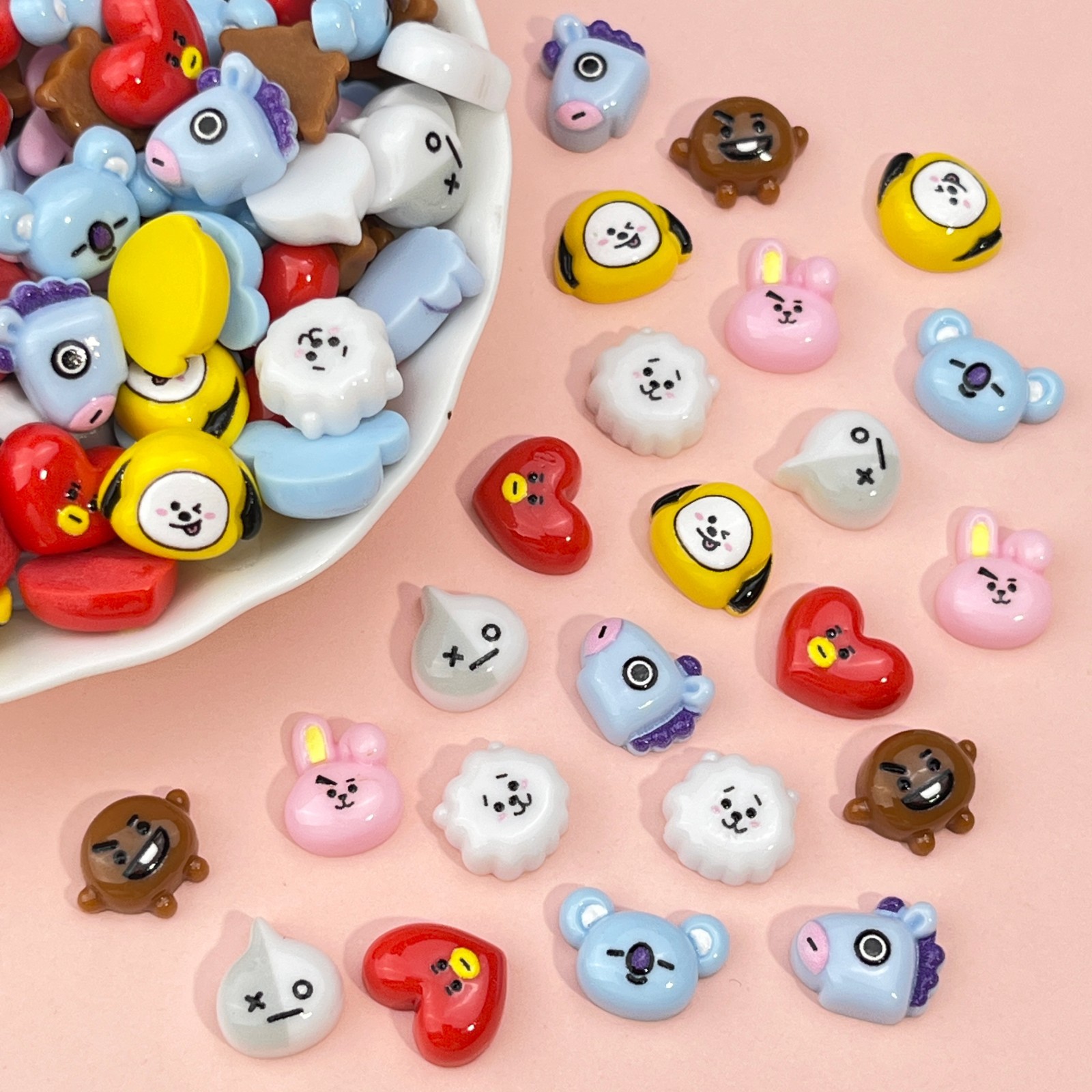 B T 21 치미 코야 RJ 슈키 타타 쿠키 네일 참  - Nail Art 리뷰 및 가격