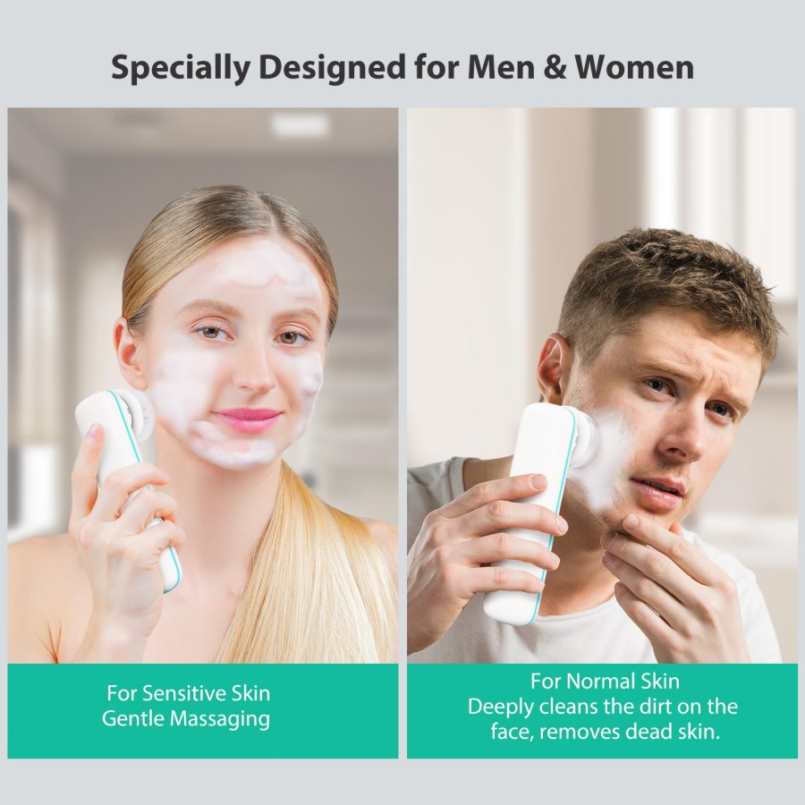 페이셜 클렌징 브러쉬, 충전식 IPX7 방수 자동 거품 - Silicone Face Scrubber Electric 리뷰 및 가격