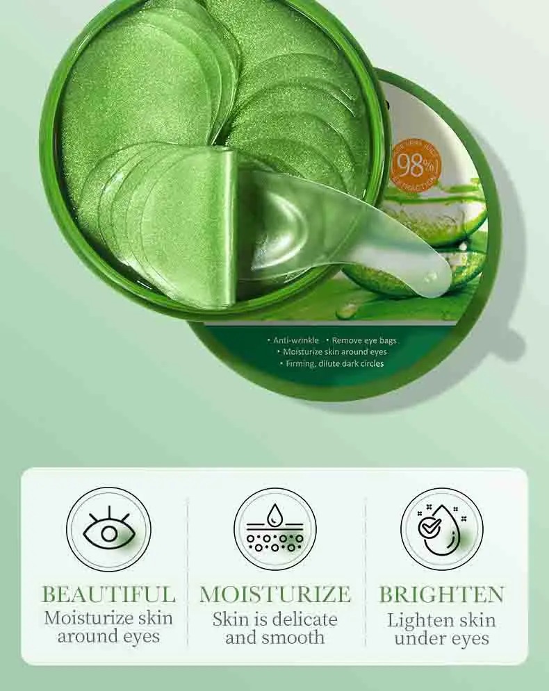 60pcs 알로에 베라 콜라겐 아이 마스크 안티 다크  - Collagen Under Eye Patches 리뷰 및 가격