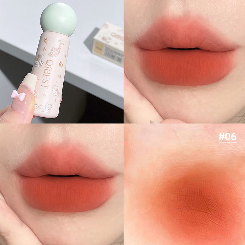 QIBEST 귀여운 벨벳 매트 립 머드 방수 비접착 립 - Matte Velvet Lip Tint Long Lasting 리뷰 및 가격