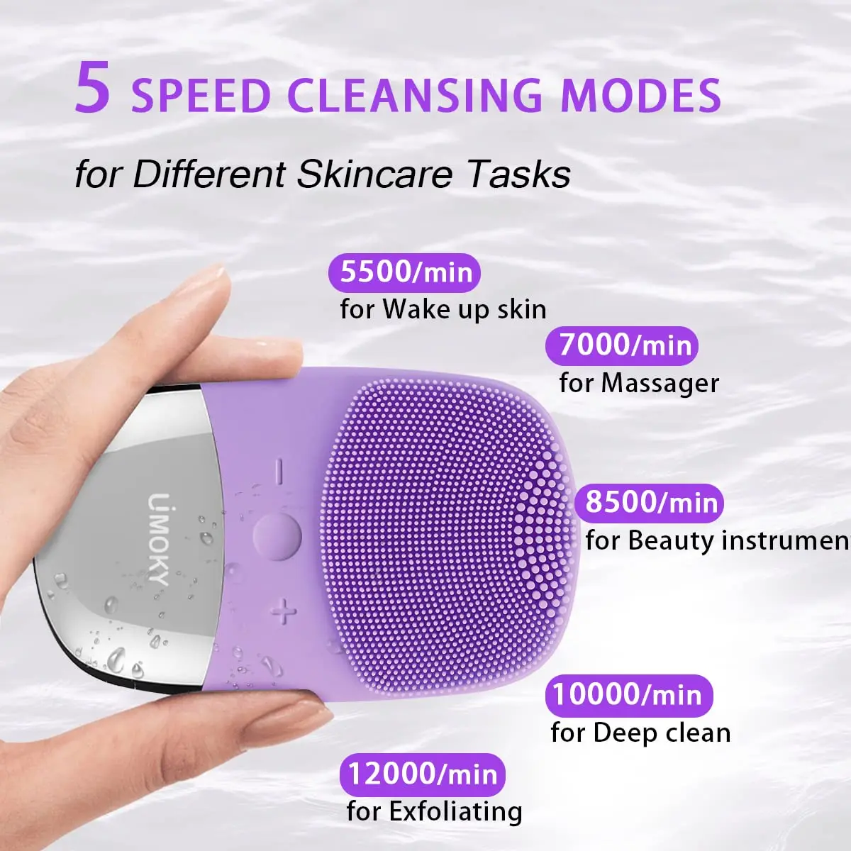 페이셜 전기 실리콘 클렌징 브러시, 초음파 진동 마사지 - Silicone Face Scrubber Electric 리뷰 및 가격