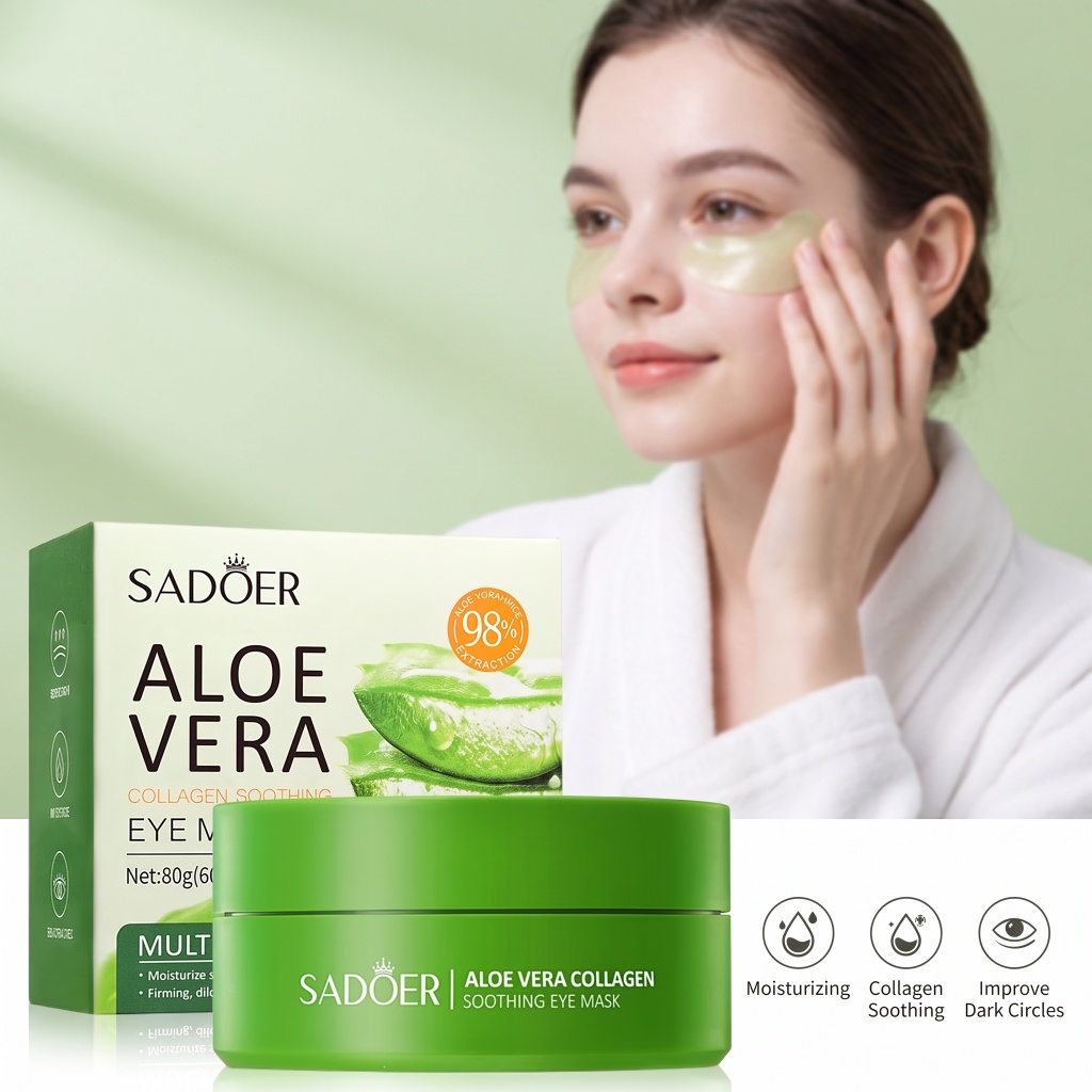 60pcs 알로에 베라 콜라겐 아이 마스크 안티 다크  - Collagen Under Eye Patches 리뷰 및 가격